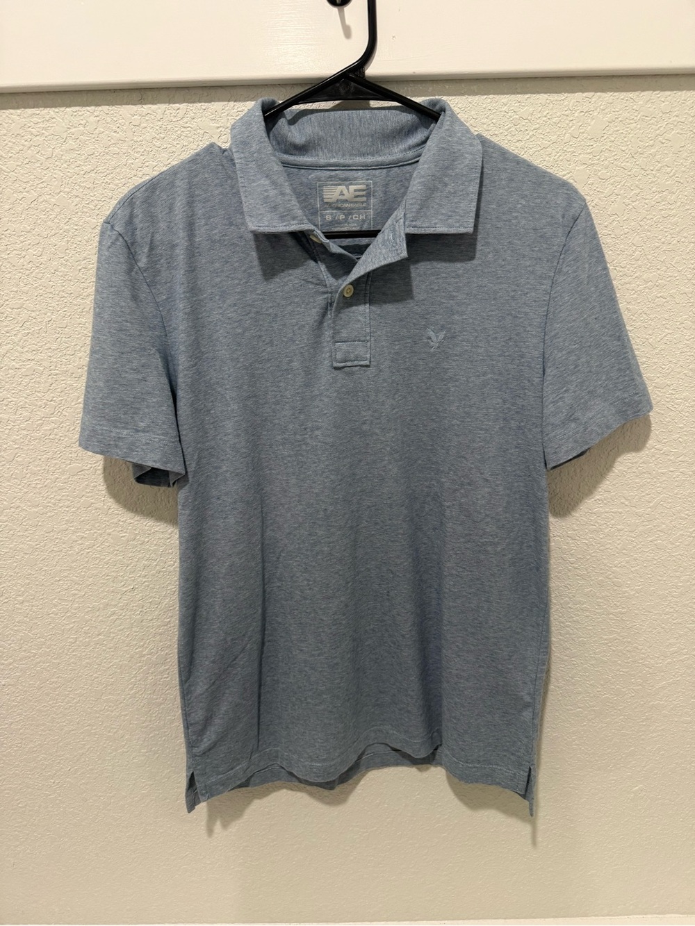 American Eagle Outfitters Heather Slate Blue Polo
